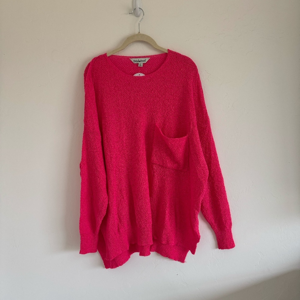 Neon Pink Relaxed Fit Pullover